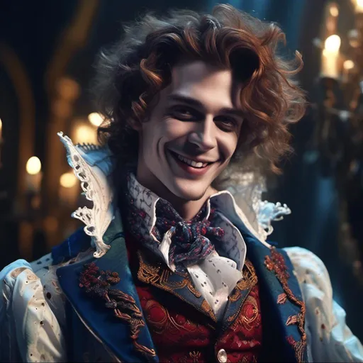 Prompt: <mymodel> evil prince charming laughing maniacally Victorian clothing (Tim Burton art style) .UHD, 4k,intricately detailed, deep colors, high contrast (UHD, 4k,intricately detailed, deep colors, high contrast)