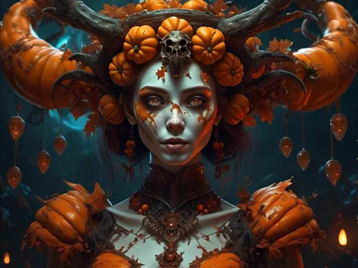 Prompt: <mymodel> horror, Halloween, pumpkin queen, spooky,
(UHD, intricate details, deep colors, 4k)