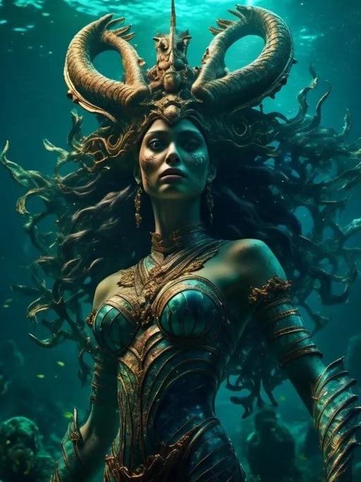 Prompt: <mymodel> horror,ancient greece, mermaid, evil, scary under sea(UHD, intricate details, deep colors, 4k)