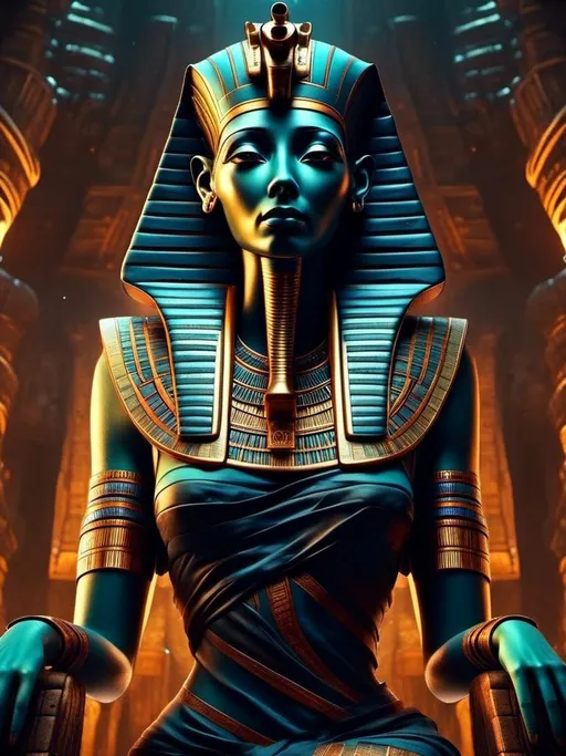 Prompt: <mymodel> horror, undead, mummy, ancient egypt, scary, female, sarcophagus (UHD, intricate details, deep colors, 4k)