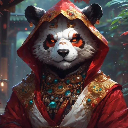 Prompt: <mymodel> panda hood furry monk 