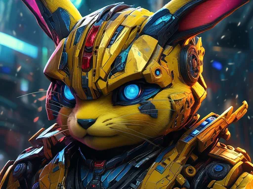 Prompt: <mymodel> Pikachu ( transformers art style) .UHD, 4k,intricately detailed, deep colors, high contrast (UHD, 4k,intricately detailed, deep colors, high contrast)