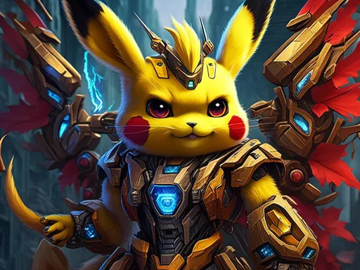 Prompt: <mymodel> Pikachu ( transformers art style) .UHD, 4k,intricately detailed, deep colors, high contrast (UHD, 4k,intricately detailed, deep colors, high contrast)