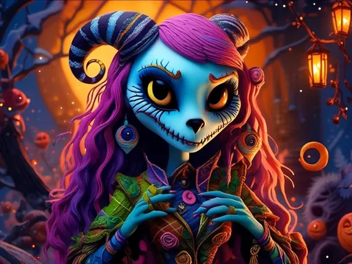 Prompt: <mymodel> carebear (nightmare before Christmas art style) .UHD, 4k,intricately detailed, deep colors, high contrast (UHD, 4k,intricately detailed, deep colors, high contrast)