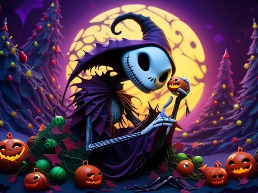 Prompt: <mymodel>oogie boogie nightmare before Christmas (Tim Burton art style) .UHD, 4k,intricately detailed, deep colors, high contrast (UHD, 4k,intricately detailed, deep colors, high contrast)