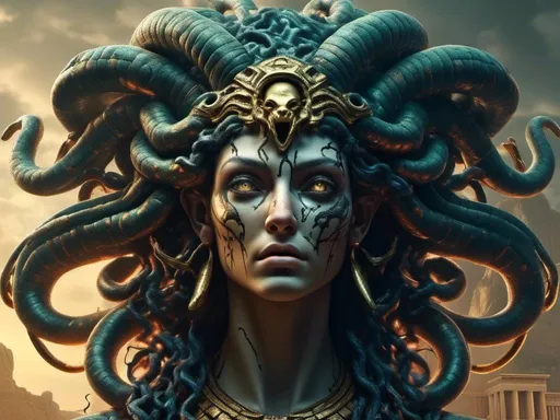 Prompt: <mymodel> horror,ancient greece, medusa, evil, scary (UHD, intricate details, deep colors, 4k)