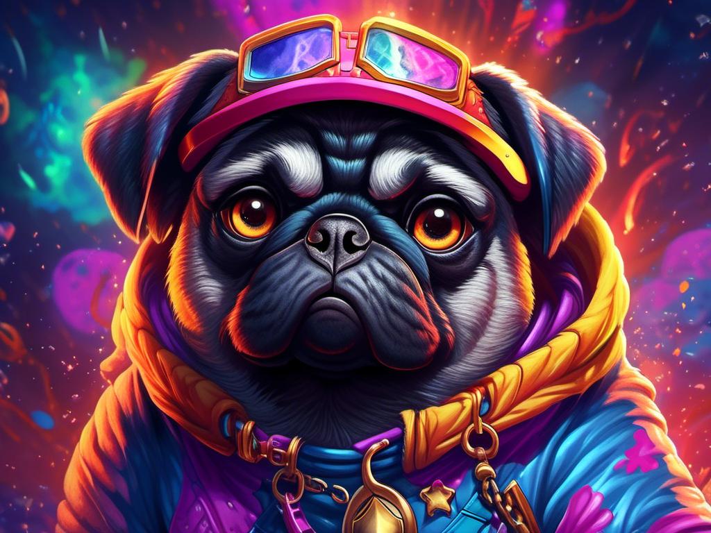 Prompt: <mymodel> pug (carebears art style) .UHD, 4k,intricately detailed, deep colors, high contrast (UHD, 4k,intricately detailed, deep colors, high contrast)