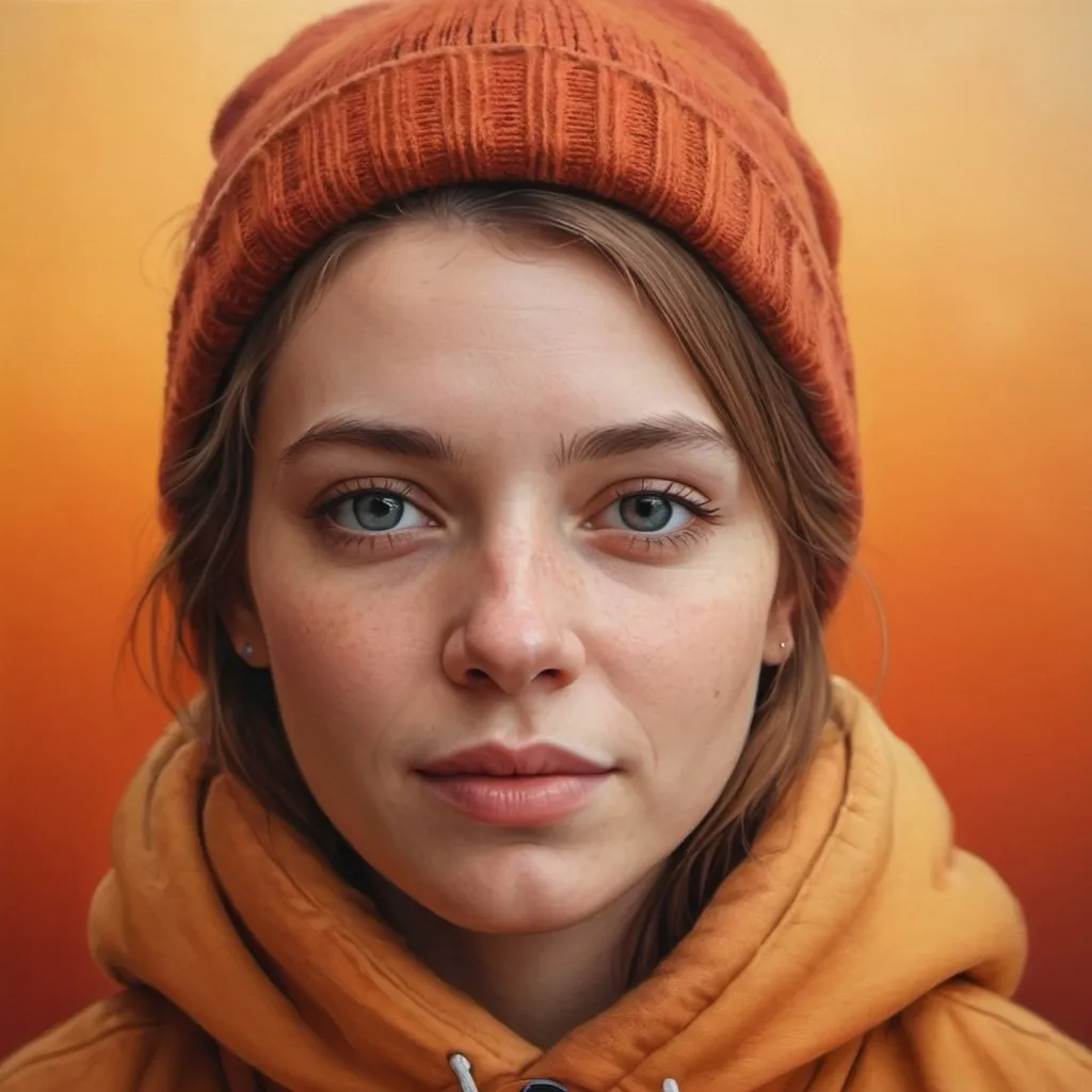 Prompt: Realistic photo of a person with warm colors
