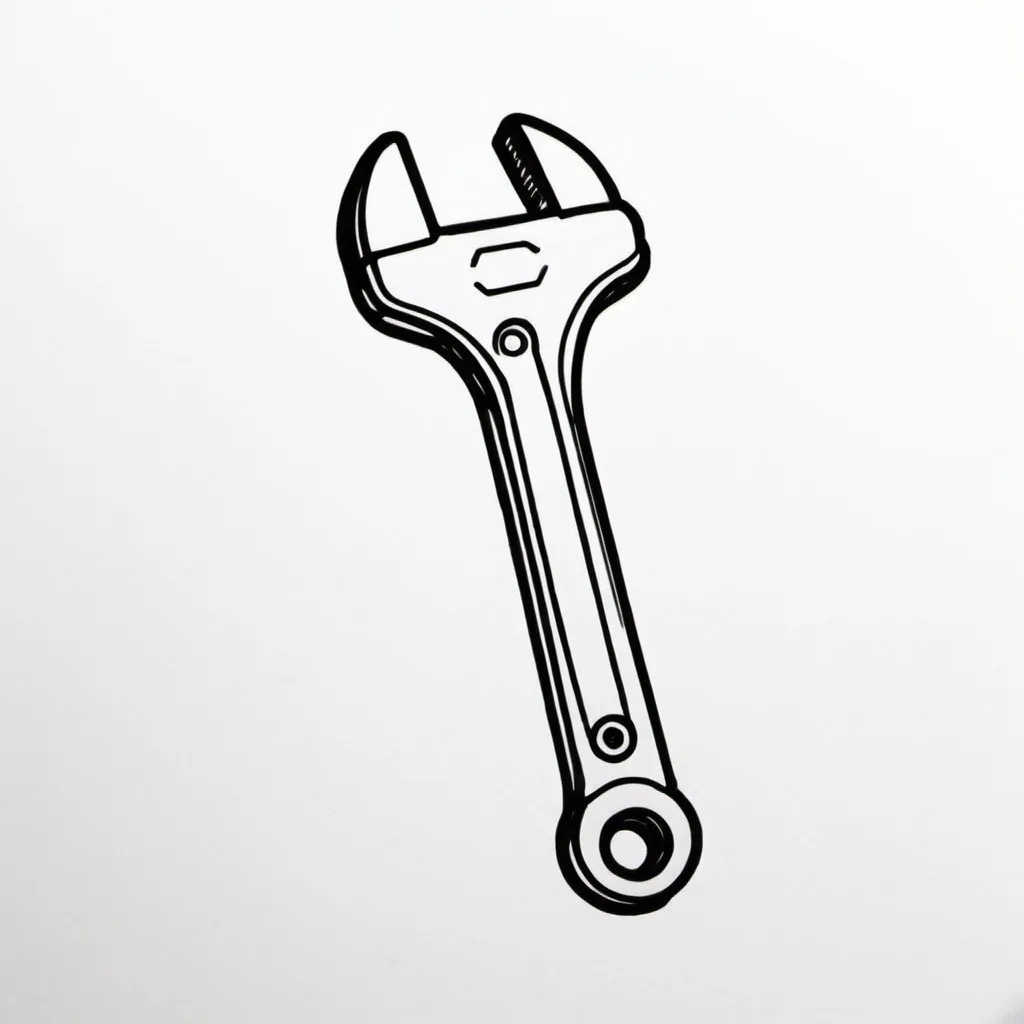 Prompt: easy drawing of a wrench
