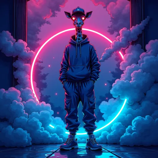 Prompt: @K6qF66F7zVSxwdpAHX49 floats in an environment with smoke and light, dynamic illustration, comic book style