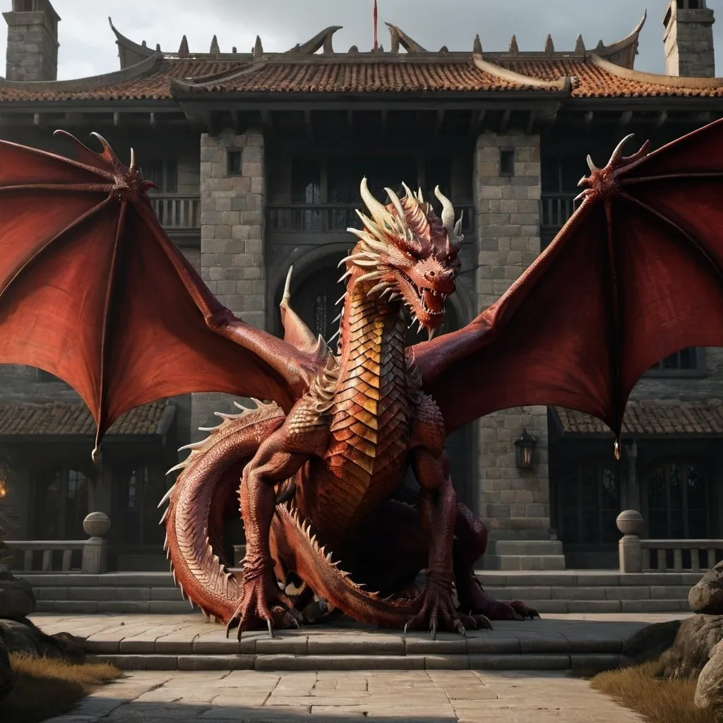 Prompt: house of the dragon, all dragon, realistic, 4k 