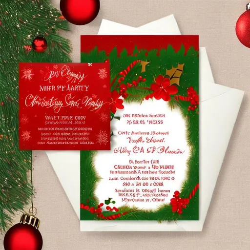 Prompt: Christmas party invitation card
