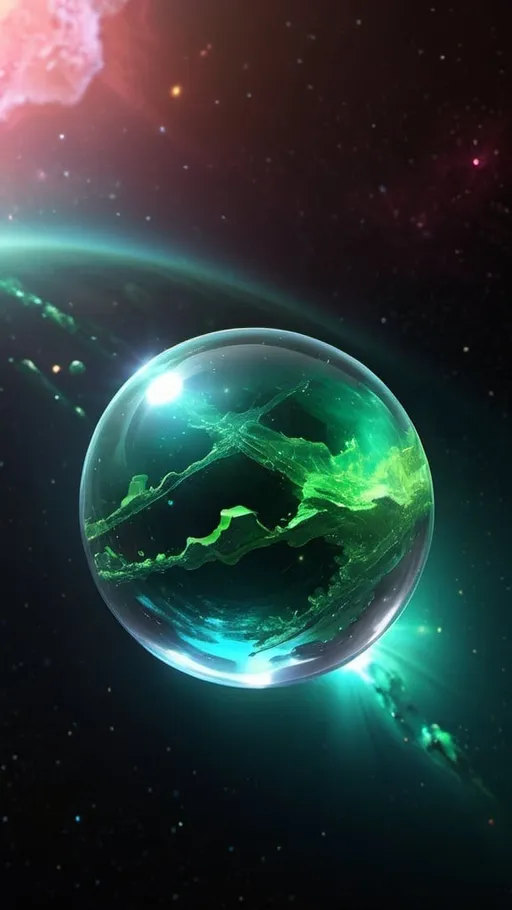 Prompt: Uranium crystal planet floating in space, stars, hyper realistic, very high quality, high resolution