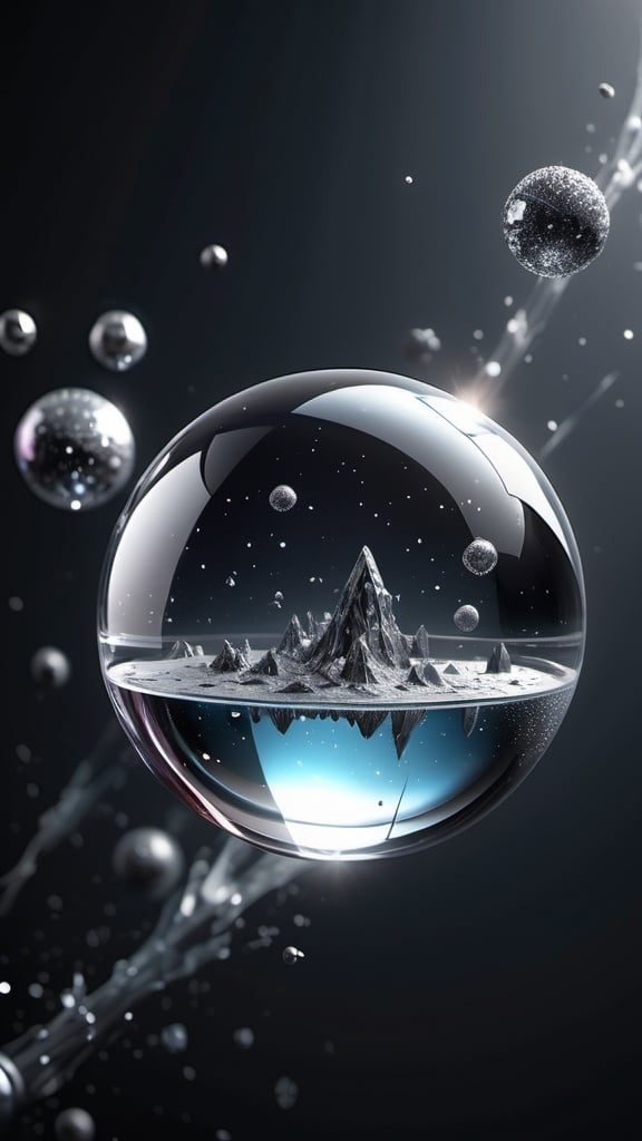 Prompt: Silver crystal planet floating in space, stars, hyper realistic, very high quality, high resolution