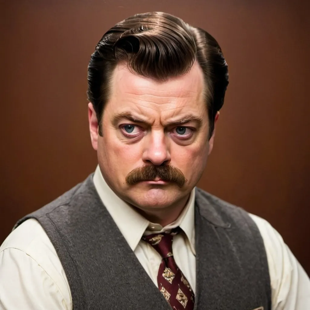 Prompt: Ron Swanson as a gangster 