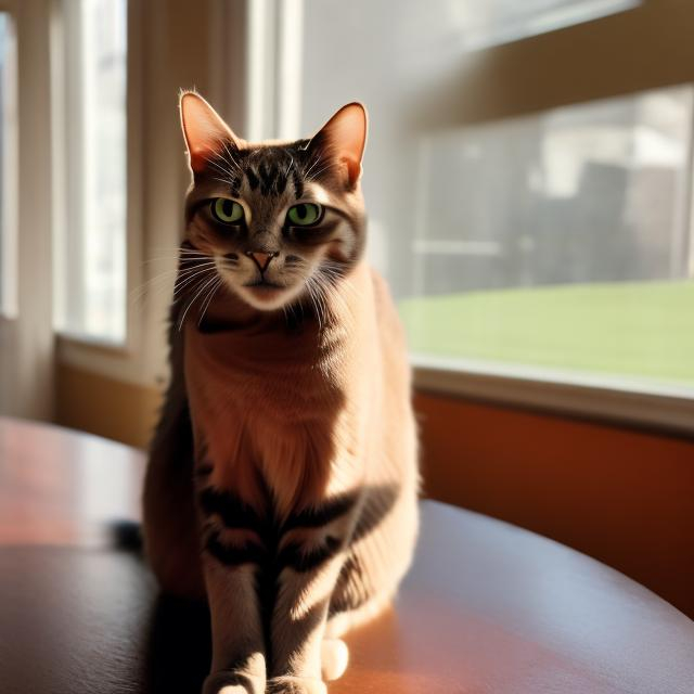 Prompt: A cat sitting on the table