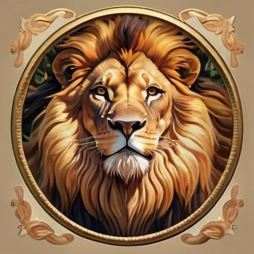 Prompt: Detailed, realistic illustration of a majestic lion, golden mane, and regal expression, vintage painting style, warm color palette, dramatic lighting and shadows, ancient forest setting, 4k ultra-detailed, vintage painting, the majestic lion, golden mane, dramatic lighting, ancient forest setting, regal expression, warm colors, realistic details