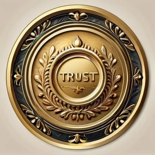 Prompt: Trust gold seal, luxurious materials, intricate details, high resolution, ads-luxury style, golden tones, dramatic lighting, elegant design, intricate engravings, opulent and lavish, professional photography, high quality, upscale, symbol of trust, emblem, gold foil, detailed craftsmanship