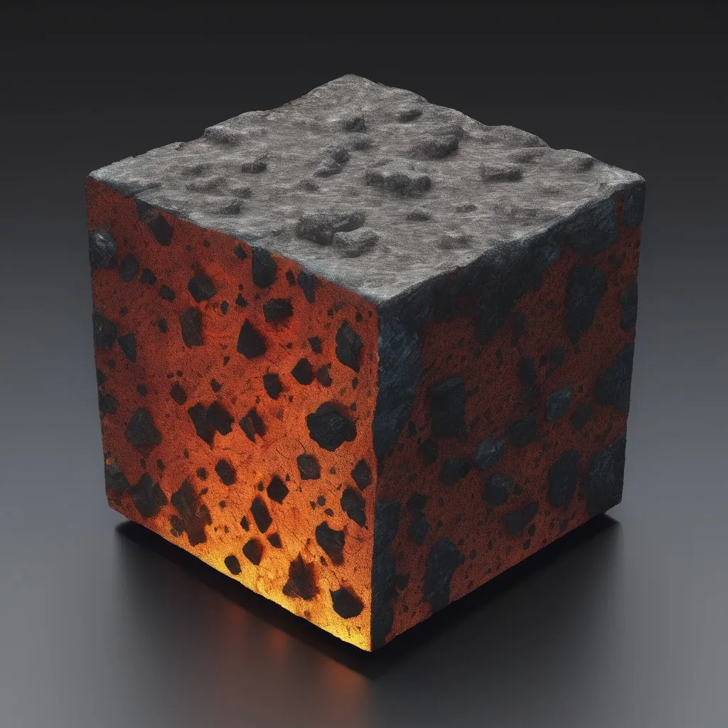 Prompt: 3D CUBE WITH ROCKLAVA TEXTURE