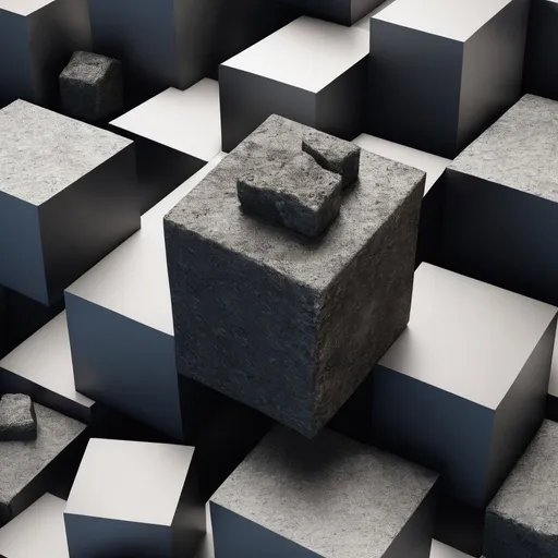 Prompt: 3D CUBE WITH ROCKLAVA TEXTURE