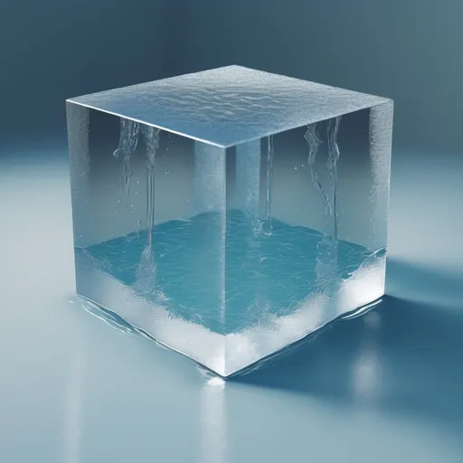 Prompt: 3D CUBE WITH water TEXTURE