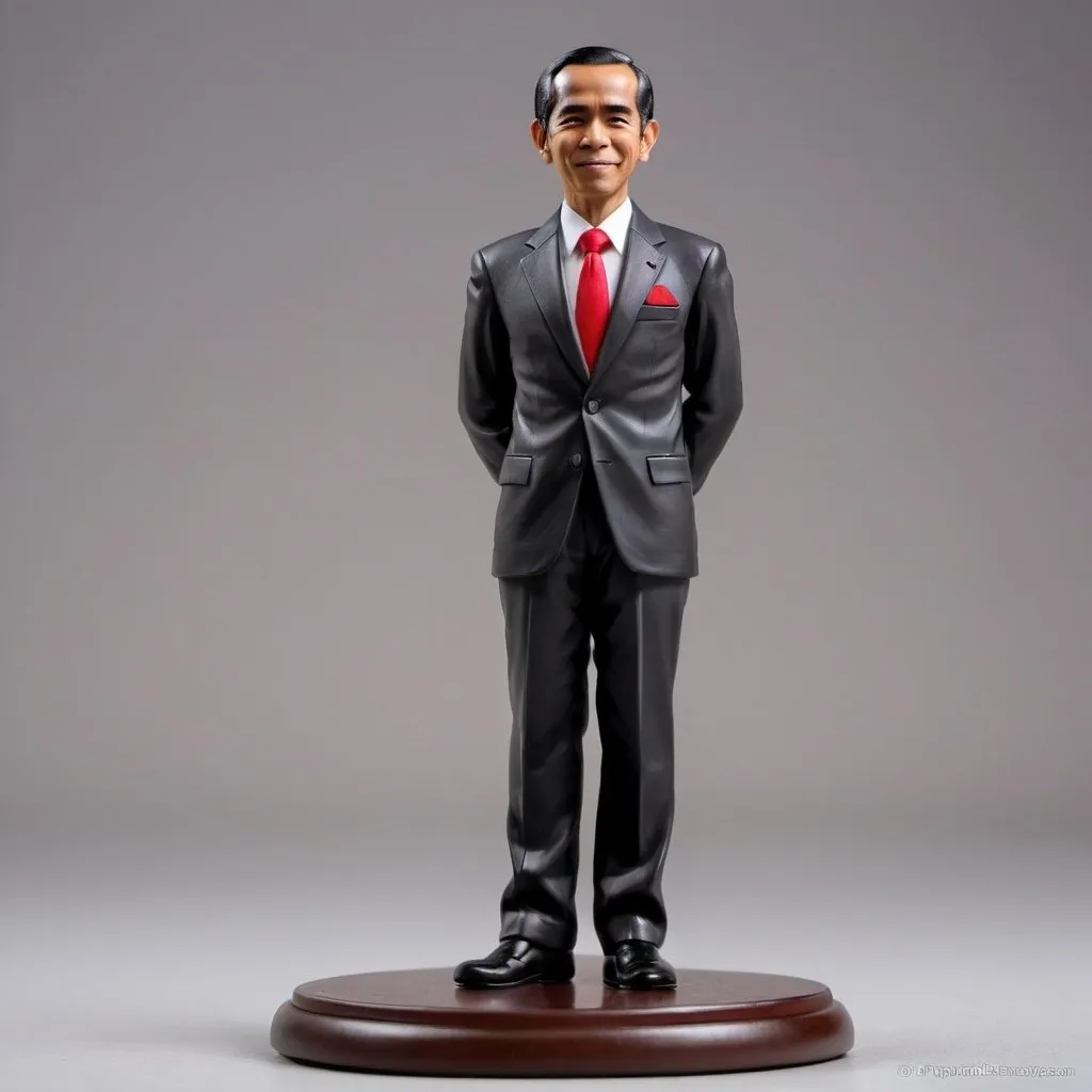 Prompt: figurine of Jokowidodo, on a  base, full body, full body shot, depth of field,