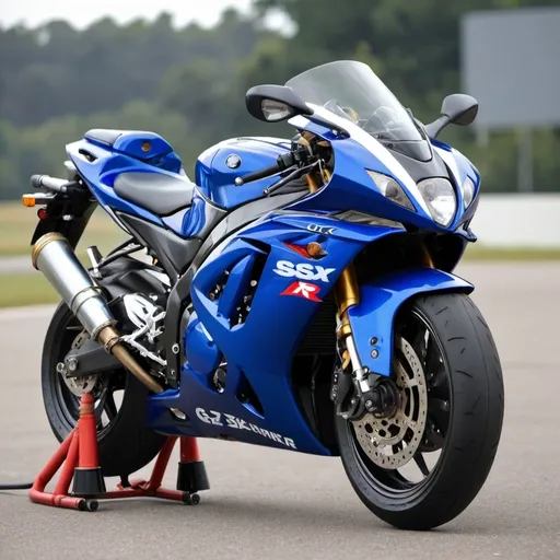 Prompt:  gsxr motorcycle with rocket booster