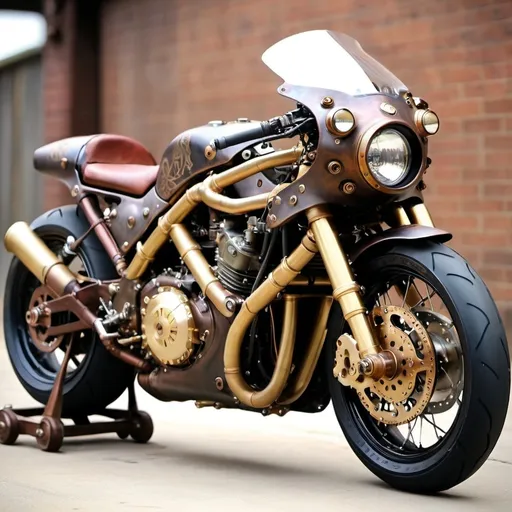 Prompt: steam punk gsxr motorcycle