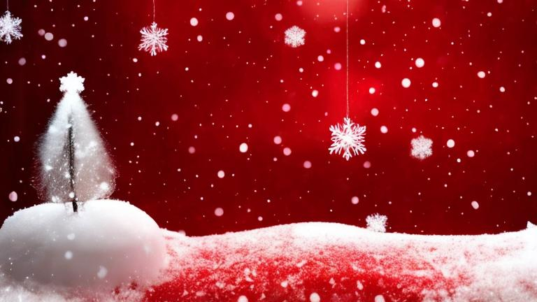 Prompt: i want red background and white snow for christmas