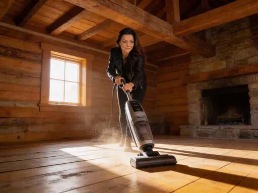 Prompt: @qUjwuuxFjDLfu5pKf02U is vavuumcleaning in our rustic house