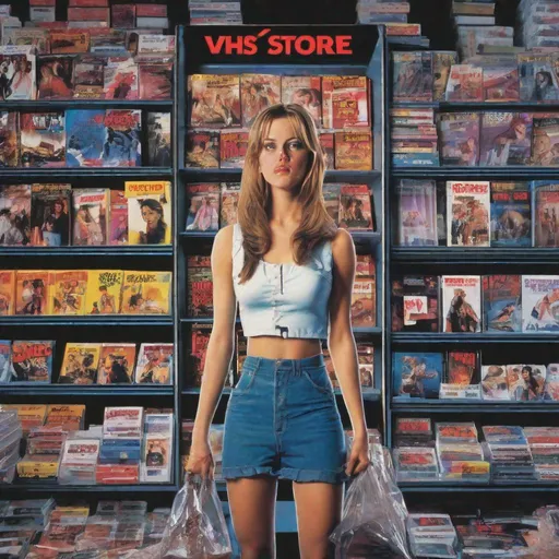 Prompt: VHS Video Store Massacre 
Se x y Worker Girl 4K