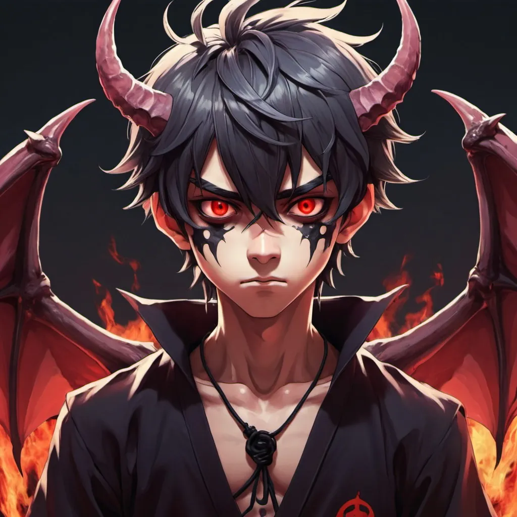 Demon, girl, horns, smile, anime, HD phone wallpaper | Peakpx