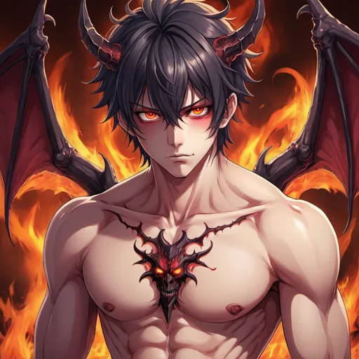 Prompt: anime hot boy demon
