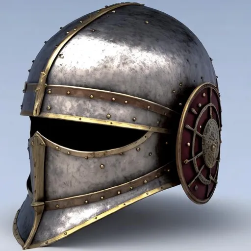 Prompt: Medieval Helmet 3 views 