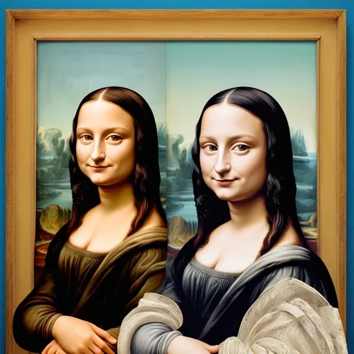 Prompt: create two fridas mona lisa style