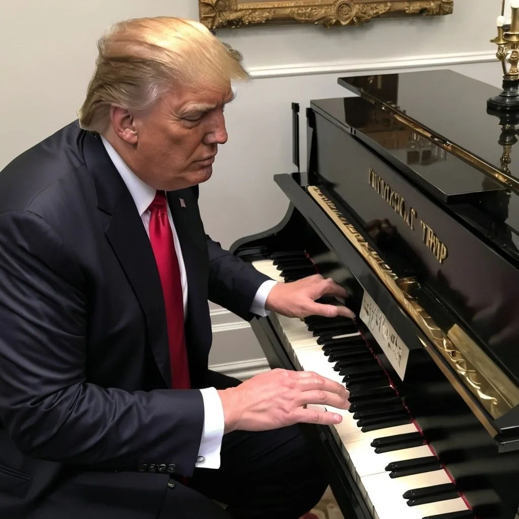 Donald Trump playing the piano