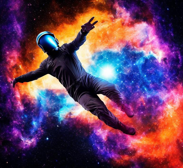 Prompt: Man fly on galaxy
