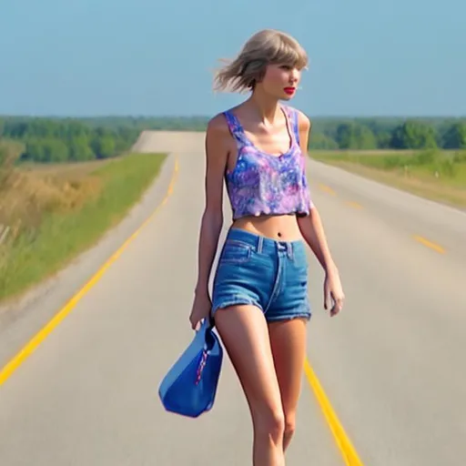 Prompt: taylor swift deas on the highway
