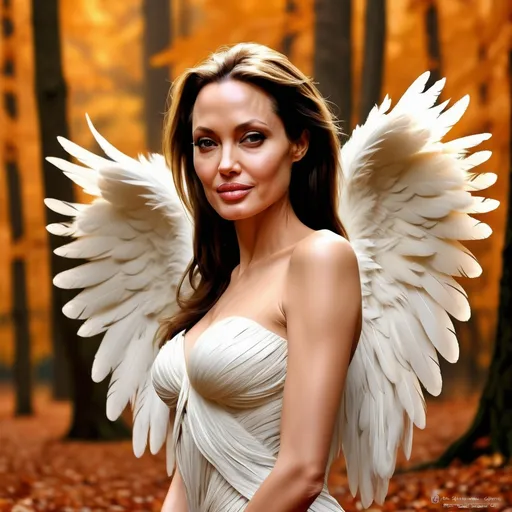 Prompt: Angelina Jolie 💞 Forest Angel for digital download
An angel in feathers in the autumn forest
There are stock images for printing on the Al Art Print website.