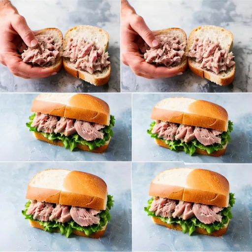 Prompt: Step by step guide on how to make a tuna sandwich.