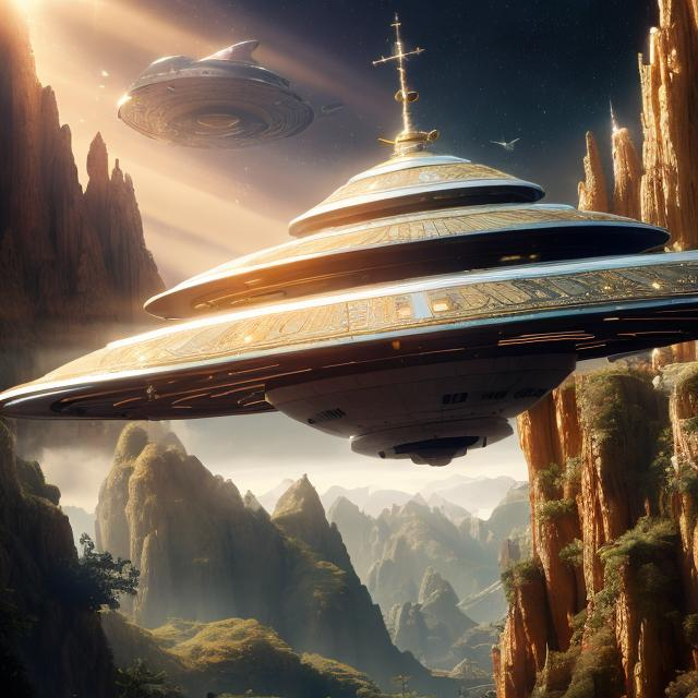 Prompt: beautiful photograph of most beautiful fictional, spaceship, goodnes, heavenly, royal, White and golden, extremely, detailed environment, detailed blur background, intricate, detailed skin, natural colors , High-resolution, professionally color graded, photorealism, 8k, moody lighting.