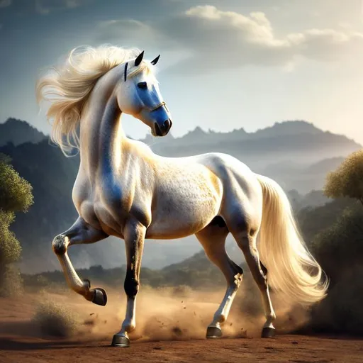 Prompt: beautiful photograph of most beautiful fictional, Horse, goodnes, heavenly, royal, White and golden, extremely, detailed environment, detailed blur background, intricate, detailed skin, natural colors , High-resolution, professionally color graded, photorealism, 8k, moody lighting.