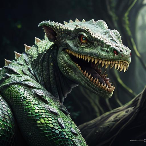 Prompt: half-reptile, fantasy, extremely, detailed environment, detailed background, intricate, detailed skin, natural colors , professionally color graded, photorealism, 8k, moody lighting.