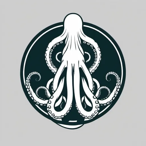 Prompt: I want a circular logo that has a hand holding on a tentacle




