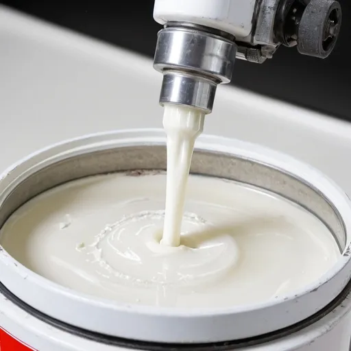 Prompt: white grease with machine