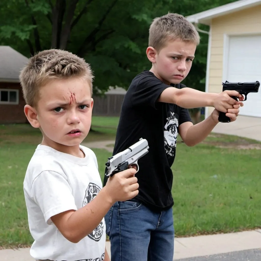 Prompt: Kid shoots bro in a fight on accident