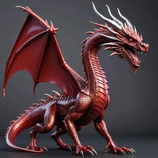 Prompt: Metallic, metal red dragon, ultra detailed, photorealistic 