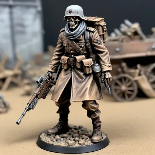 Prompt: Hyper detailed death corps of krieg soldier in a trench 