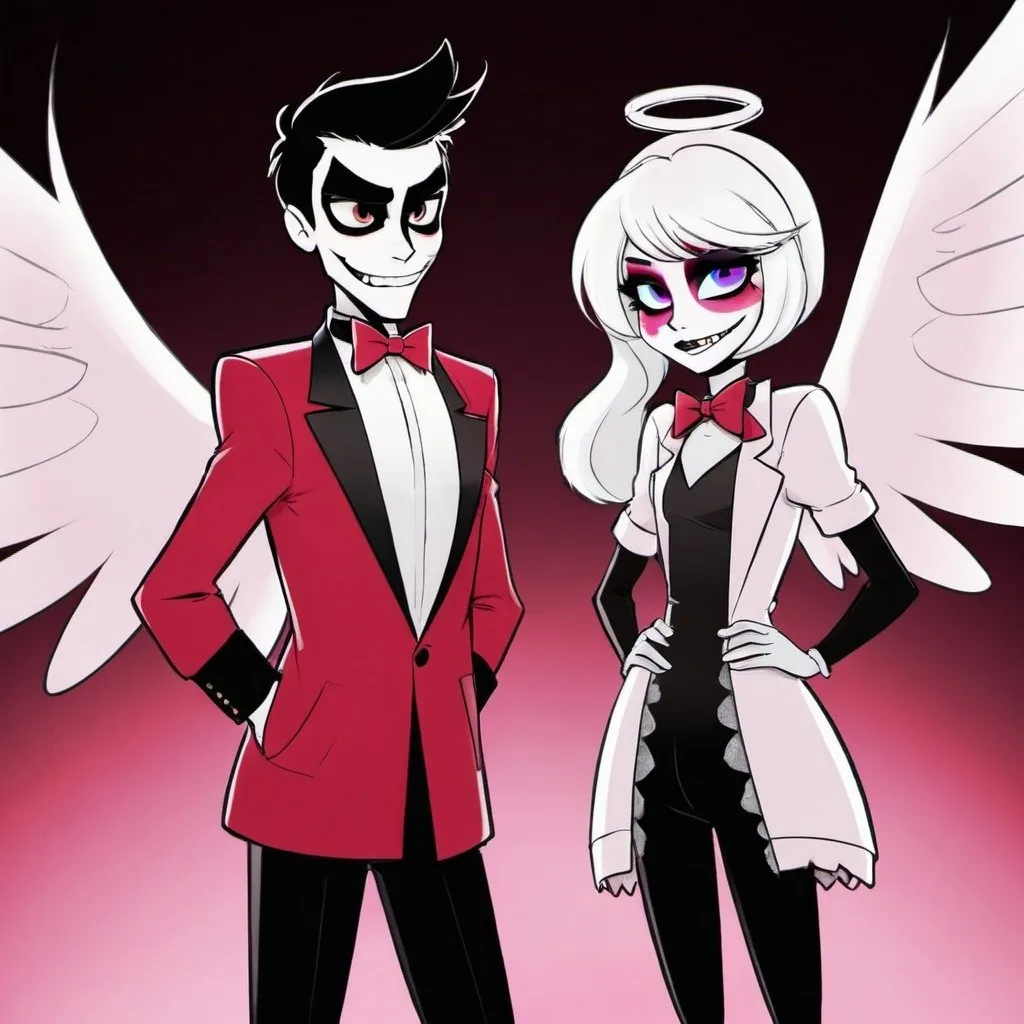 Angel dust and valentino from hazbin hotel