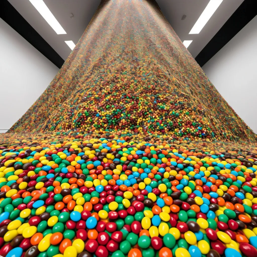 Prompt: endless huge pile made out of m&Ms